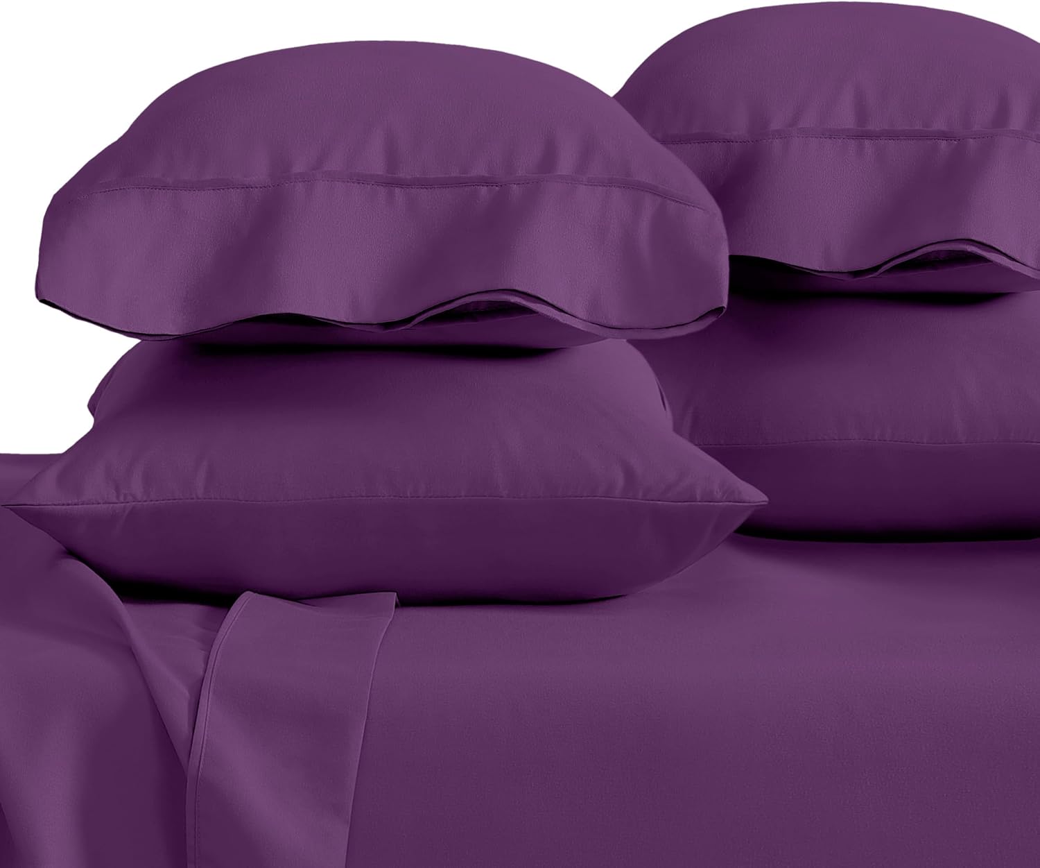 BareHome Bare Home Microfiber Plum King Pillowcases - 4 Pack, 20x40 4 Pack