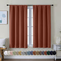 Simplebrand Ava Terracotta Short Blackout Curtains for Bedroom 54 Inches Long 2 Panels Set, Solid Thermal Insulated, Energy Saving Window T…