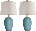 AIEAMPDO 21'' Set of 2 Coastal Small Ceramic Lamps for Bedroom, Traditional Nightstand Bedside Desk Table Lamp for Living Room Office…