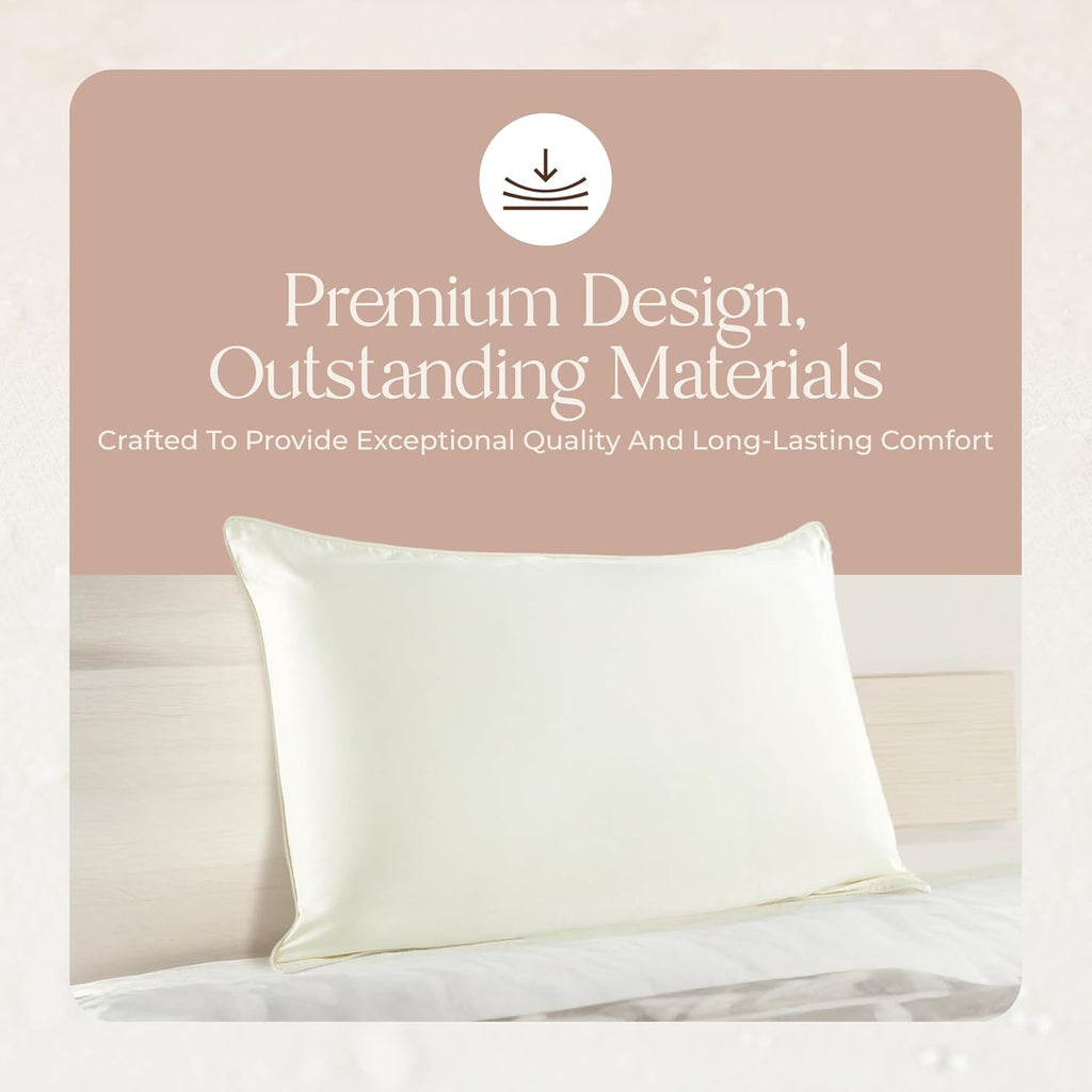 WhisperOrganics Organic Cotton Pillow Protector Standard Size - 100% Cotton GOTS Certified Pillow Case Protector with Zipper - Hypoallergen…