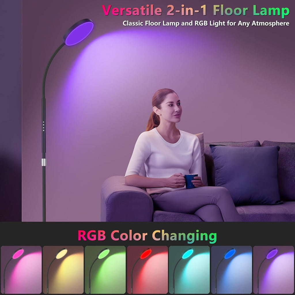 PACOVY Floor Lamp, Adjustable Height Floor Lamps for Living Room Bedroom, 120 LED Super Bright Standing Lamp Remote Control Dimmable…