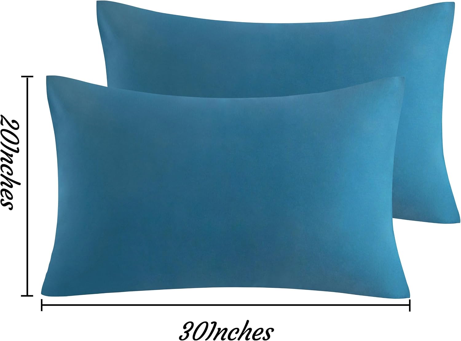 Ntbay Queen Pillow Cases Set of 2, 2 Pack Brushed Microfiber 20x30 Pillow Cases, Soft, Wrinkle, Fade, Stain Resistant Teal Blue Pillow Case…