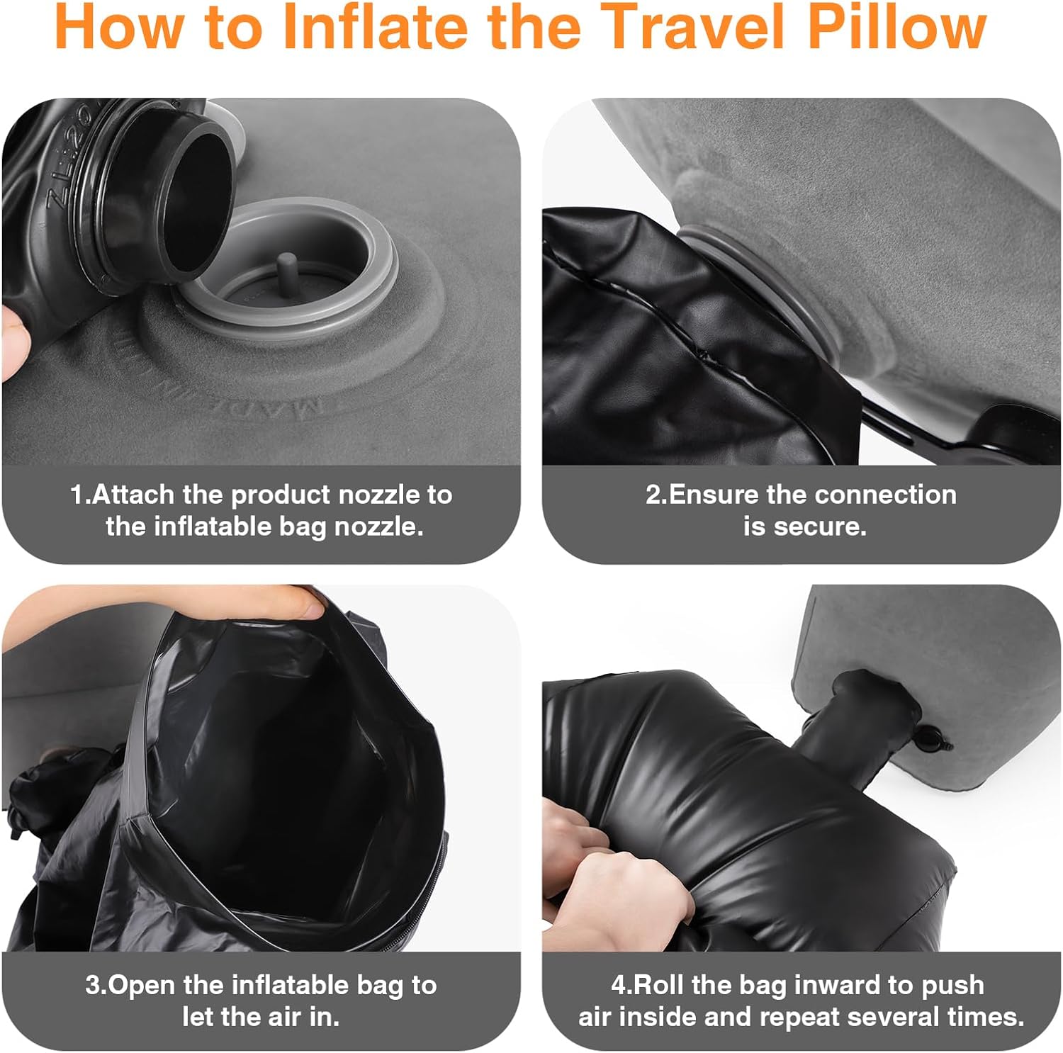 Maliton Inflatable Foot Rest Pillow for Travel, Kids Airplane Bed, Adjustable 3 Layers Height Leg Pillow of Air Travel Essentials, Car…
