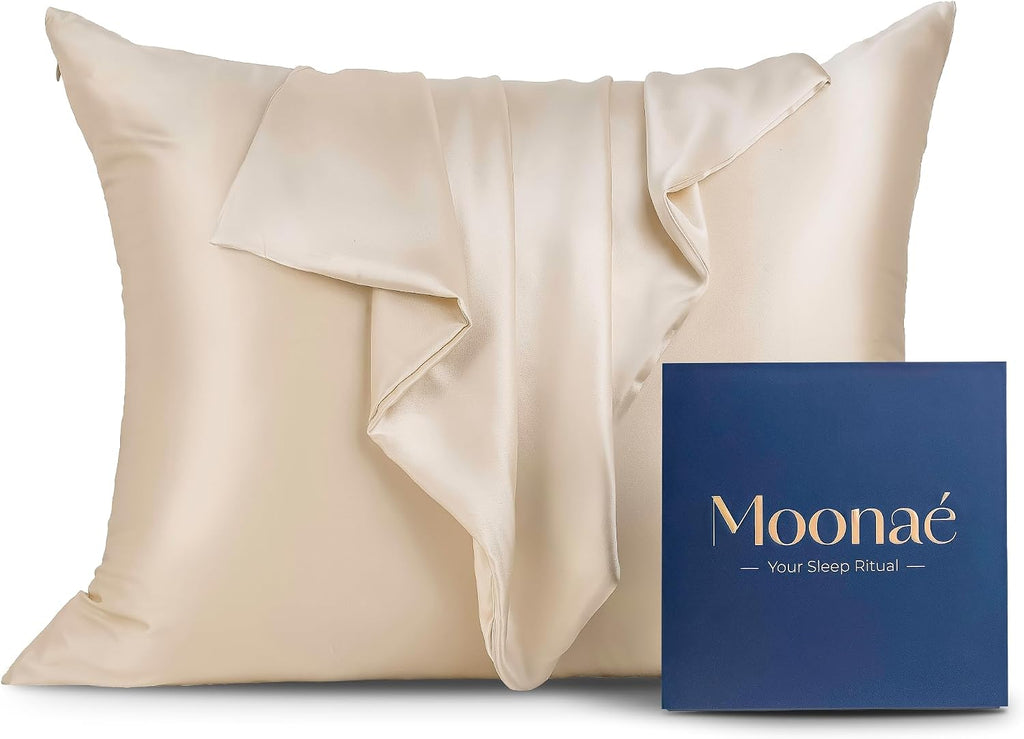 Mulberry Silk Pillowcase – Pure Silk Pillow Cover for Healthier Hair & Smoother Skin – Soft, Breathable and Temperature-Regulating…