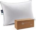 PacificCoast Pacific Coast Bed Pillow, Luxury Hotel Goose Feather and Down Pillow for Sleeping with 100% Cotton Shell, Medium Supportive, S…
