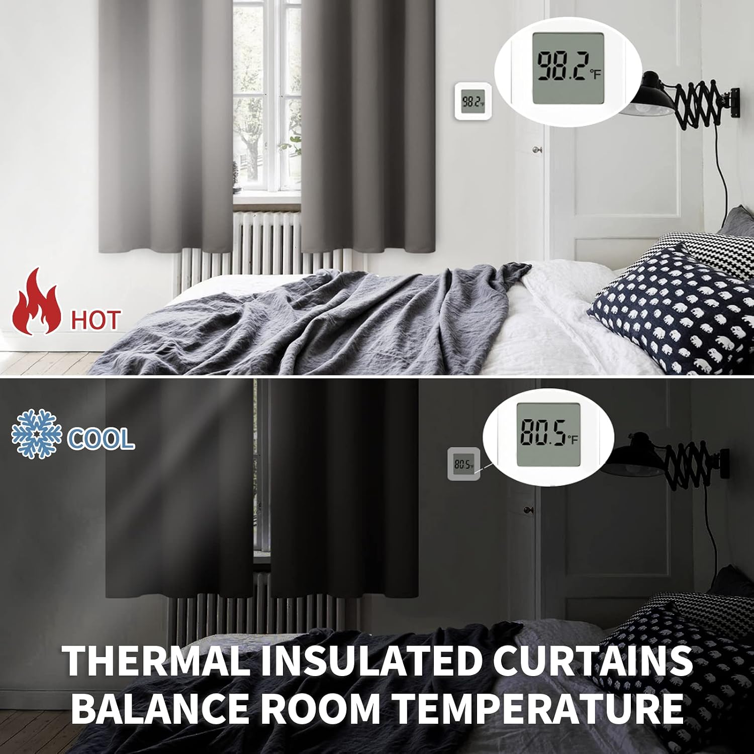 BGment Blackout Curtains for Bedroom - Grommet Thermal Insulated Room Darkening Curtains for Living Room, Set of 2 Panels, Each 46 x 72 Inc…