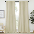 Nicetown Room Darkening Curtains for Living Room, Rod Pocket & Back Tab Window Curtains, Eatra Long Drape Panels for Office (Beige, 52" W x…