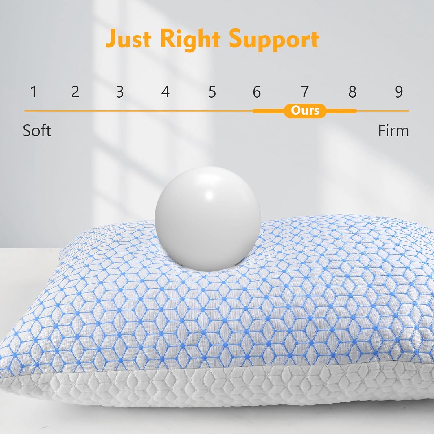 Love Attitude Bed Pillow King Size 1 Pack, Shredded Memory Foam Pillow Adjustable, Cooling Pillow Soft and Supportive for Side Back…