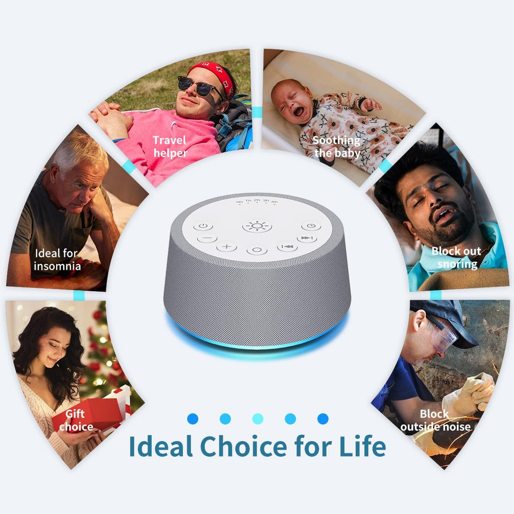 SoundLegend White Noise Sleep Sound Machines 30 Sounds 32-Level Volume 12 Colors Light 5 Timers Adjustable Light Brightness Compact for…