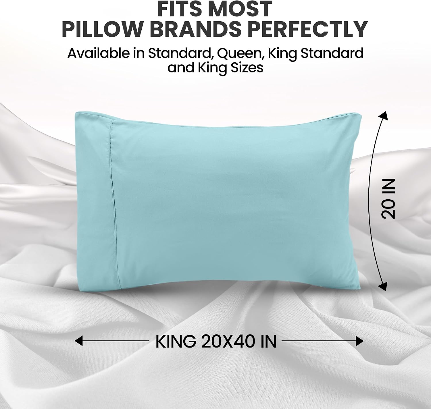 Utopiabedding Utopia Bedding King Pillow Cases - 2 Pack - Envelope Closure - Soft Brushed Microfiber Fabric - Shrinkage and Fade Resistant…
