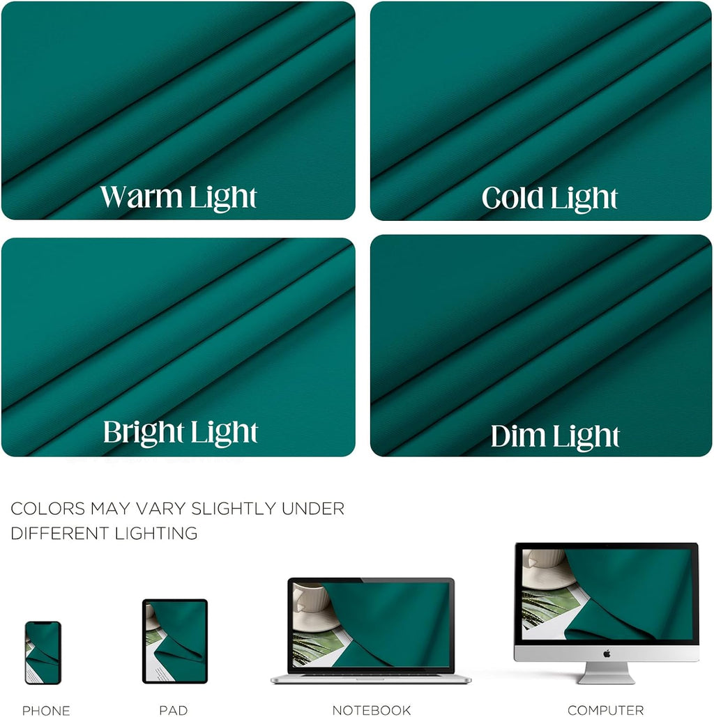 CUCRAF Custom Turquoise Blackout Curtains 1 Panel Set, Thermal Insulated Grommet Room Darkening Curtain for Living Room Bedroom, Light…