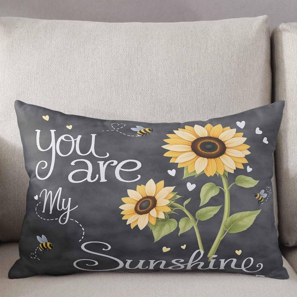 Rgaienmelw You Are My Sunshine Throw Pillow Covers Standard Size 20x26 Inches, Rectangle Decorative Pillowcase with Zipper, Yellow Sun…