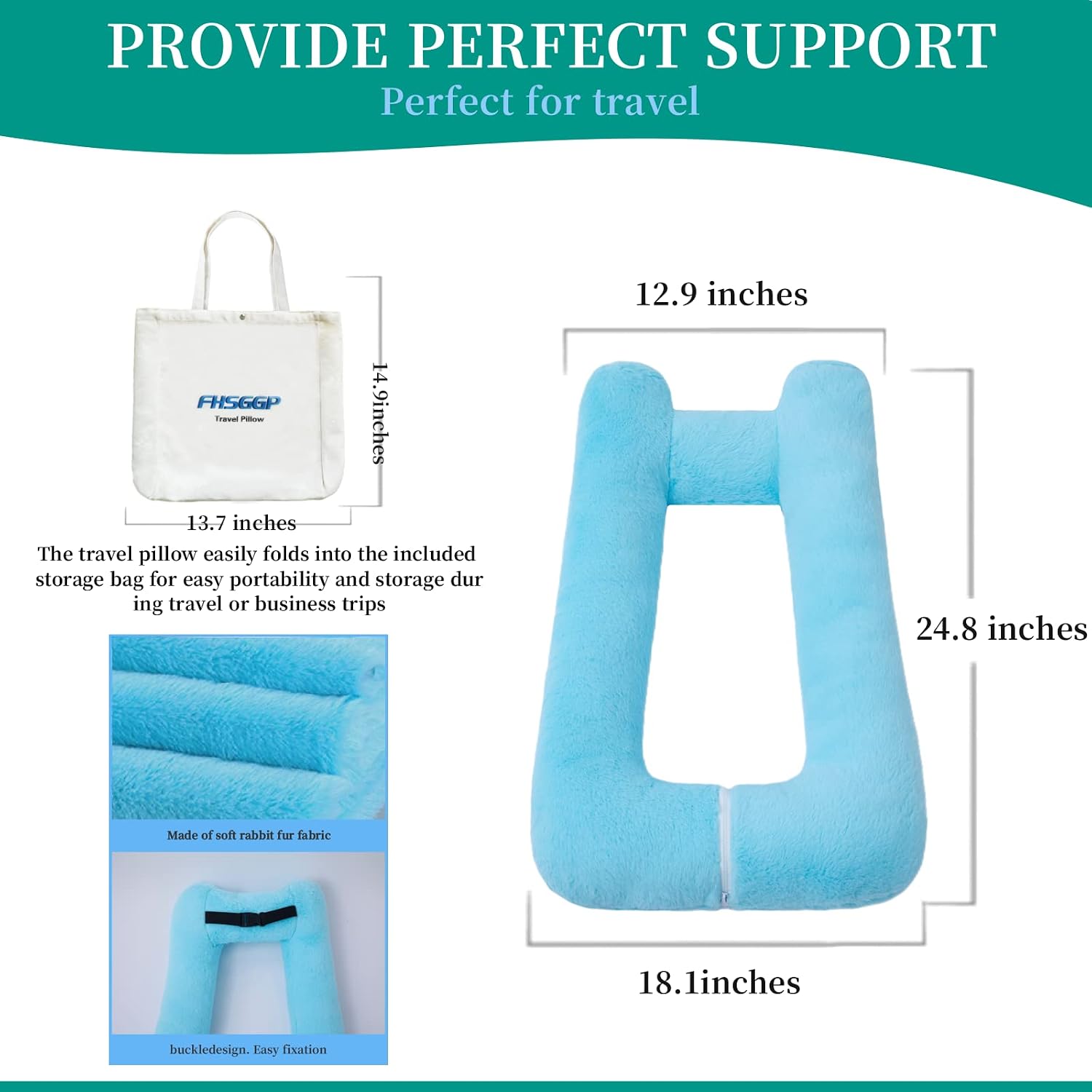 FHSGGP Travel Pillow Upgraded Version of Aircraft Travel Neck Pillow with Storage Bag, Sleep Pillows for Travel by Train, Car, or Plane…