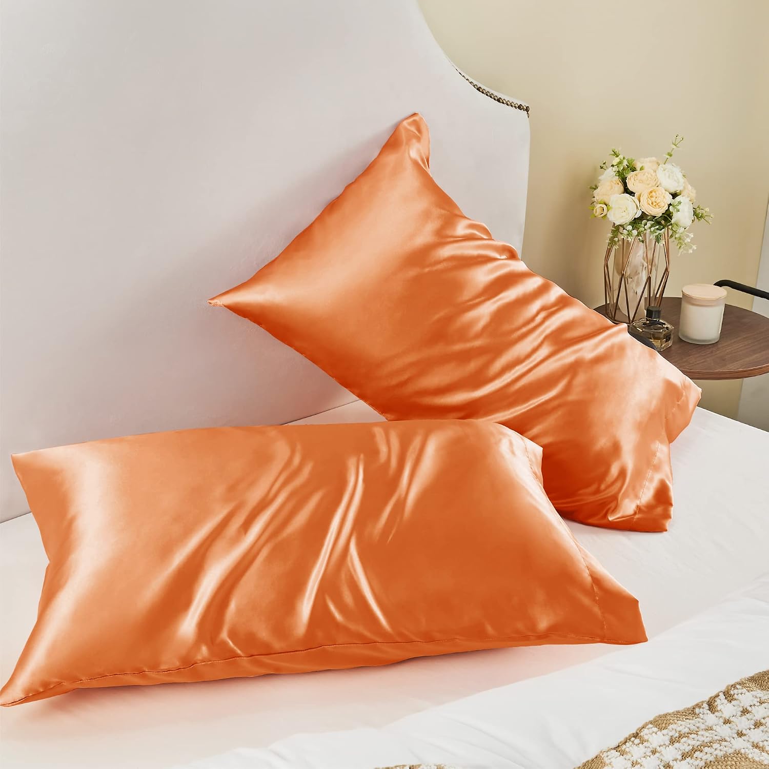 Bedelite Satin Pillowcase for Hair and Skin, Super Soft and Cooling Similar to Silk Pillow Cases 2 Pack with Envelope Closure, Gift for Wom…