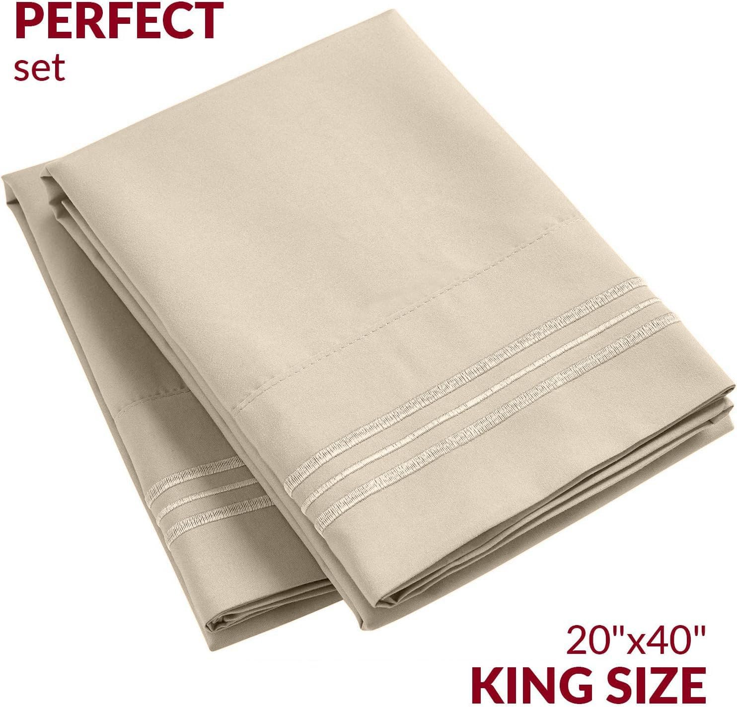 Mellanni Pillow Cases - Luxury, Extra Soft, Cooling Pillow Covers - 2 PC Iconic Collection Pillowcases - Envelope Closure (King 20" x 40",…