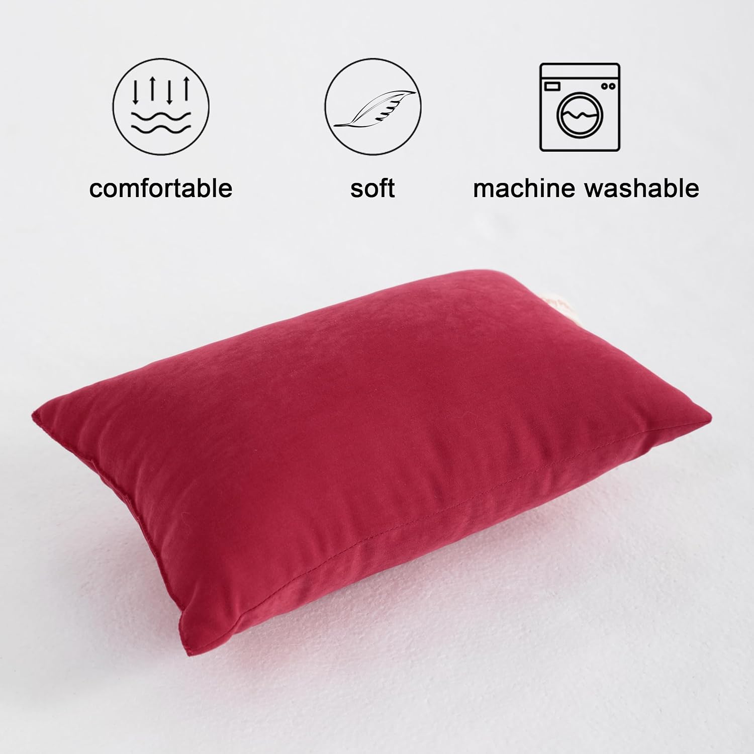 Flxxie Tiny Pillows, Down Alternative Microfiber 11x7 Inches Mini Pillow for Travel, Pets, Soft Machine Washable Small Pillows for Neck, Lu…