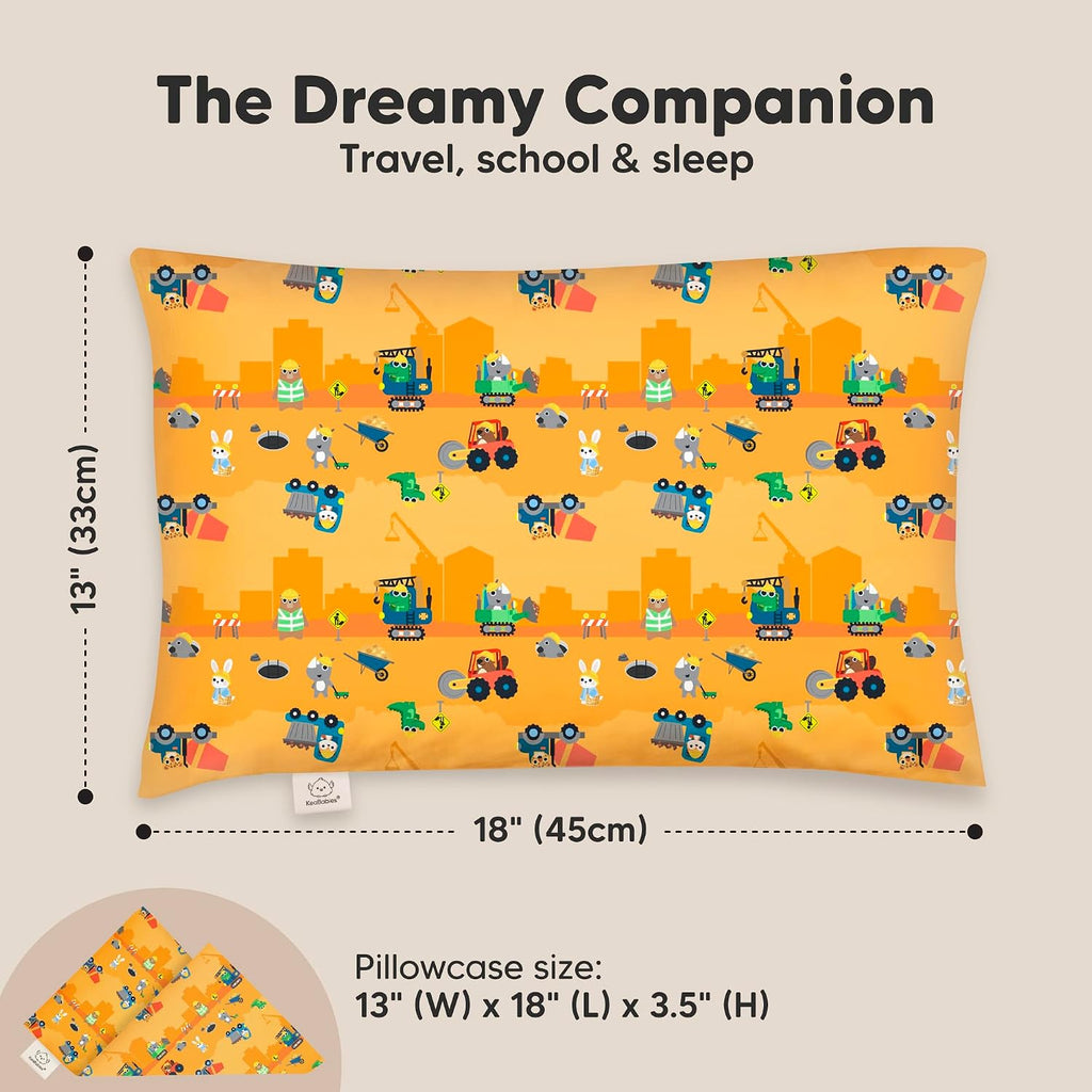 Toddler Pillow with Pillowcase - 13x18 My Little Dreamy Kids Travel Bed Pillows for Sleeping, Organic Cotton Small Pillowcase, Soft &…