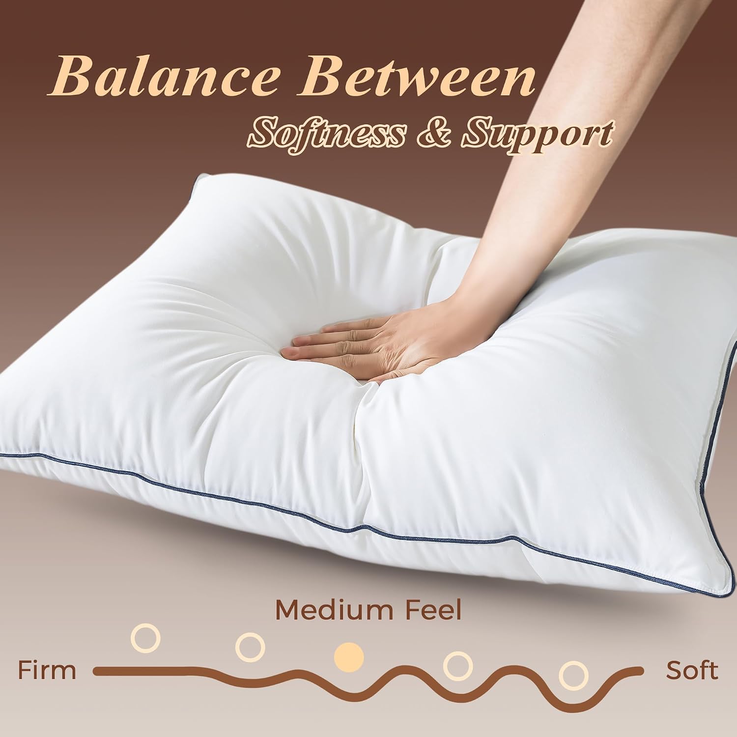 Cosybay Goose Feather Down Fiber Pillows Standard Size Set of 2, Luxury Bed Pillow for Sleeping, Ultra Soft Cover Hotel Collection Bed…