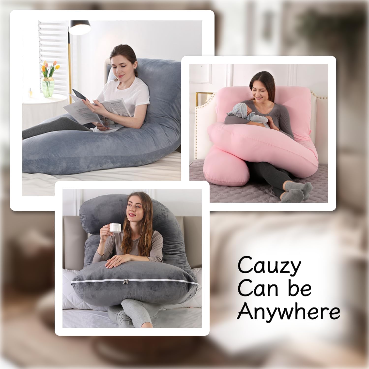 ALLOPERA Pregnancy Pillow, Full Body Maternity Pillow 57 inch, with Removable Washable Cover - Sleep Support for Legs, Back, Neck…