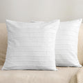 Jellymoni 2 Pack White Pillowcases 18" x18", Soft Microfiber Striped Tufted Pillow Covers(Pillows are not Included) 2 Pack 18 inches White