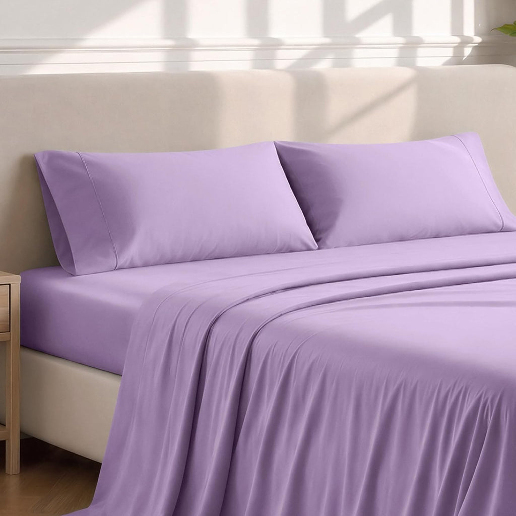 BareHome Bare Home Microfiber Pillow Cases - King Size Set of 2 - Cooling Pillowcases - Double Brushed - Lavender Pillowcases 2 Pack - Easy…