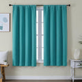 Simplebrand Ava Teal Blackout Curtains for Bedroom 63 Inch Length 2 Panels Set, Privacy Thermal Insulated Rod Pocket Door Window Curtains f…