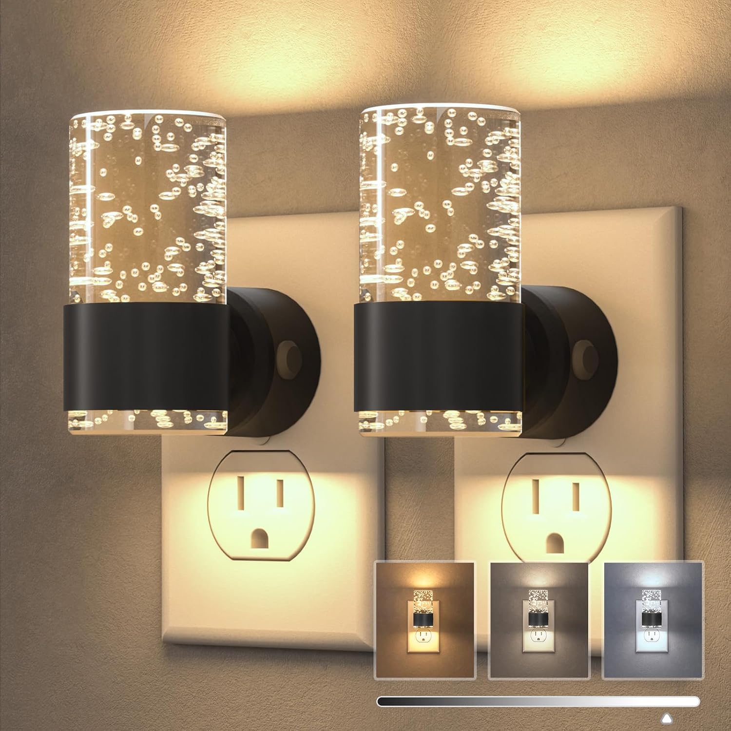 VOLISUN Night Lights Plug into Wall, Dimmable LED Night Light 3 CCT & 5 Brightness Levels, Acrylic Bubble Nightlight with Dusk to Dawn…