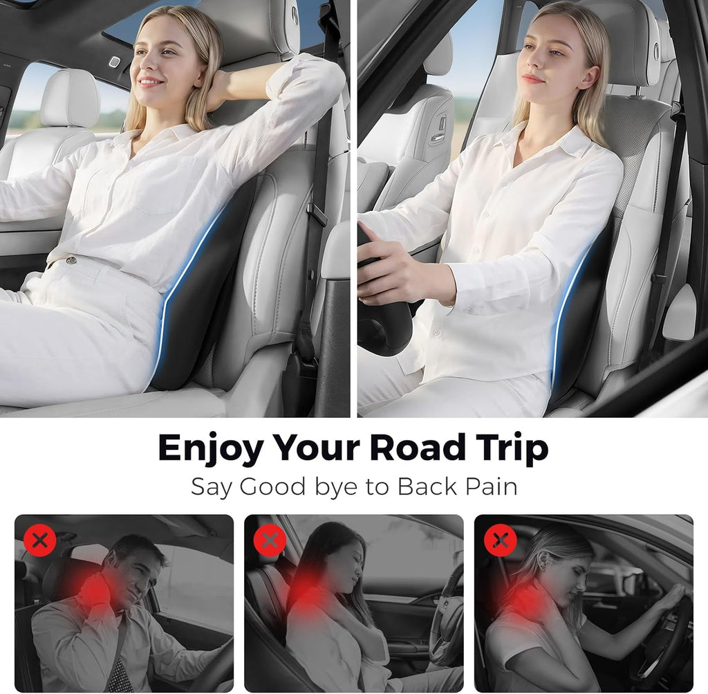 Bebas Lumbar Support Pillow for Car, Memory Foam Back Cushion for Driving, Ergonomic Lumbar Pillow for, Comfort Lower Back Support for Off…
