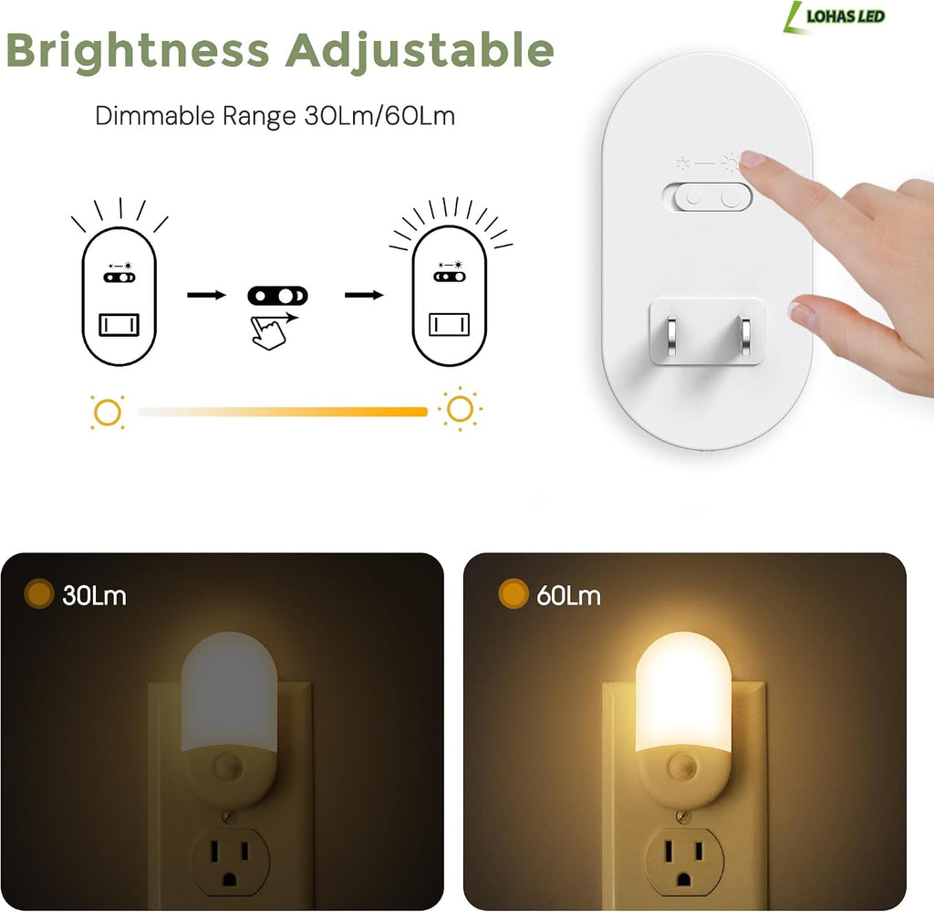 L LOHAS LED Motion Sensor Night Light, 2Pack, Motion Activated Night Light, Night Lights Plug into Wall, 3CCT Amber/3000K/5000K…
