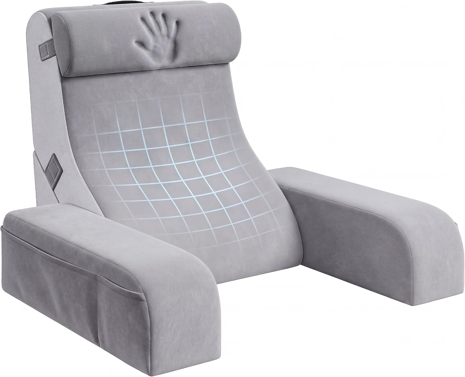 ElevateYourHome, EnhanceEver Homkdom Reading Pillow for Sitting in Bed Adult, 22" Back Pillow for Bed Sitting up with Armrests & Sto…