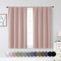 WelvetBLK Blush Room Darkening Curtains for Bedroom Living Room 45 Inch Length 2 Panels Set, Soft Solid Thermal Insulated Rod Pocket Short…