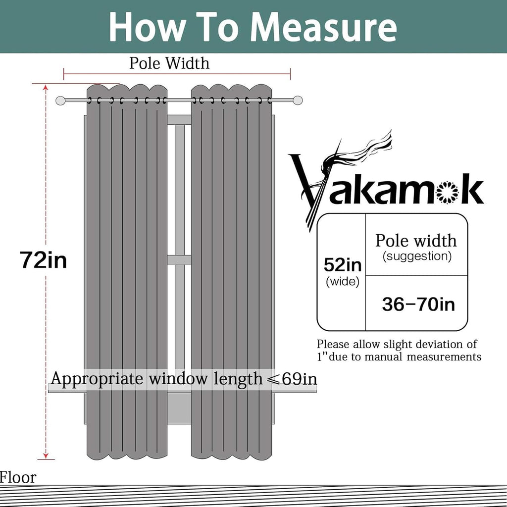 Yakamok Olive Green Blackout Curtains-Room Darkening Green Thermal Insulated Grommet Set of 2 Drapes for Bedroom Living Room, 52W x 72L,2…