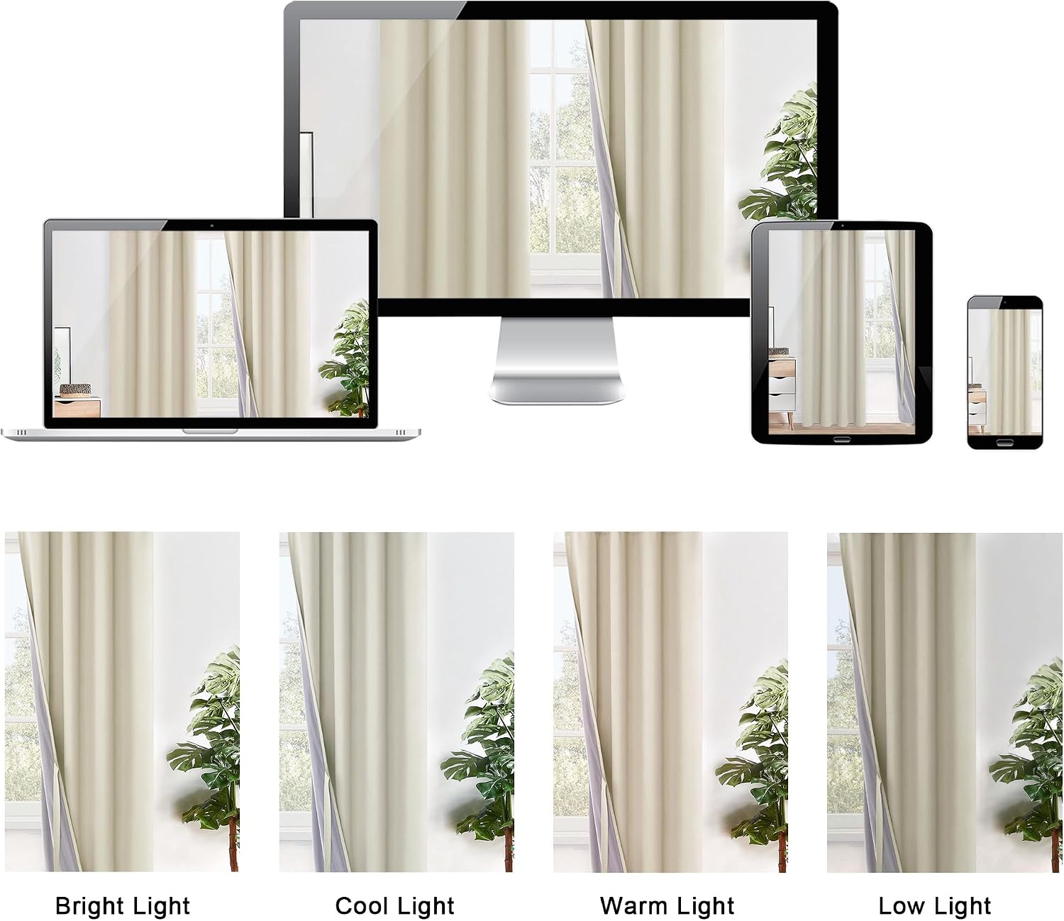 Xwzo 100% Blackout Curtains - Heat and Full Light Blocking Drapes with Black Liner for Bedroom/Laundry Room, Grommet Top Window Panels with…