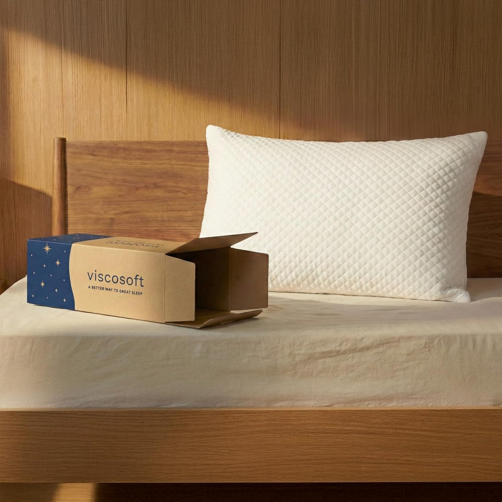 ViscoSoft Standard-Size Memory Foam Pillow - 1-Pack - with Washable Cover and Cooling Fabric White