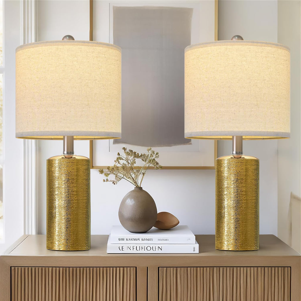 G-SAFAVA 20.5" Small Table Lamps for Living Room Lamp Set of 2 Ceramic Lamps for Bedroom Bedside Lamps Modern Boho Lamps for Night Stands…