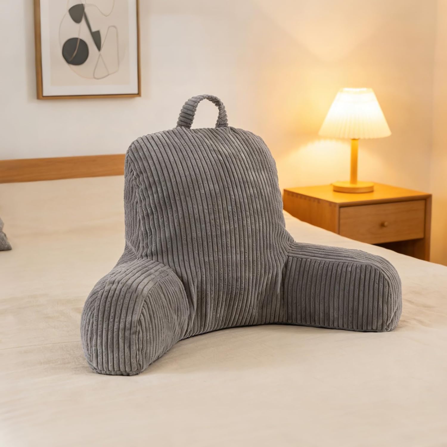 Reading Pillow for Sitting in Bed, Backrest Pillow with Shredded Memory Foam for Adult & Children, Comfy Back Support for Sofa and Floor…