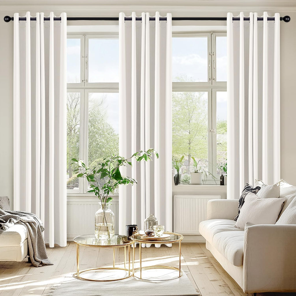 Miulee Blackout Curtains for Bedroom Living Room 2 Panels, Thermal Insulated Room Darkening Drapes Grommet Noise Reducing Light Blocking Wi…