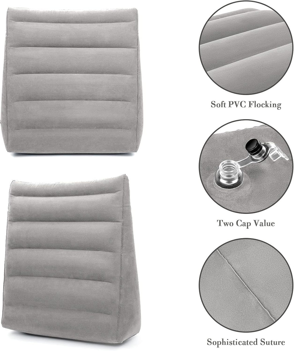 USHMA Inflatable Wedge Pillow for Sleeping, Portable Travel Wedge Pillow for Sitting in Bed, Inflatable Wedge Pillows for Travel, Blow Up…