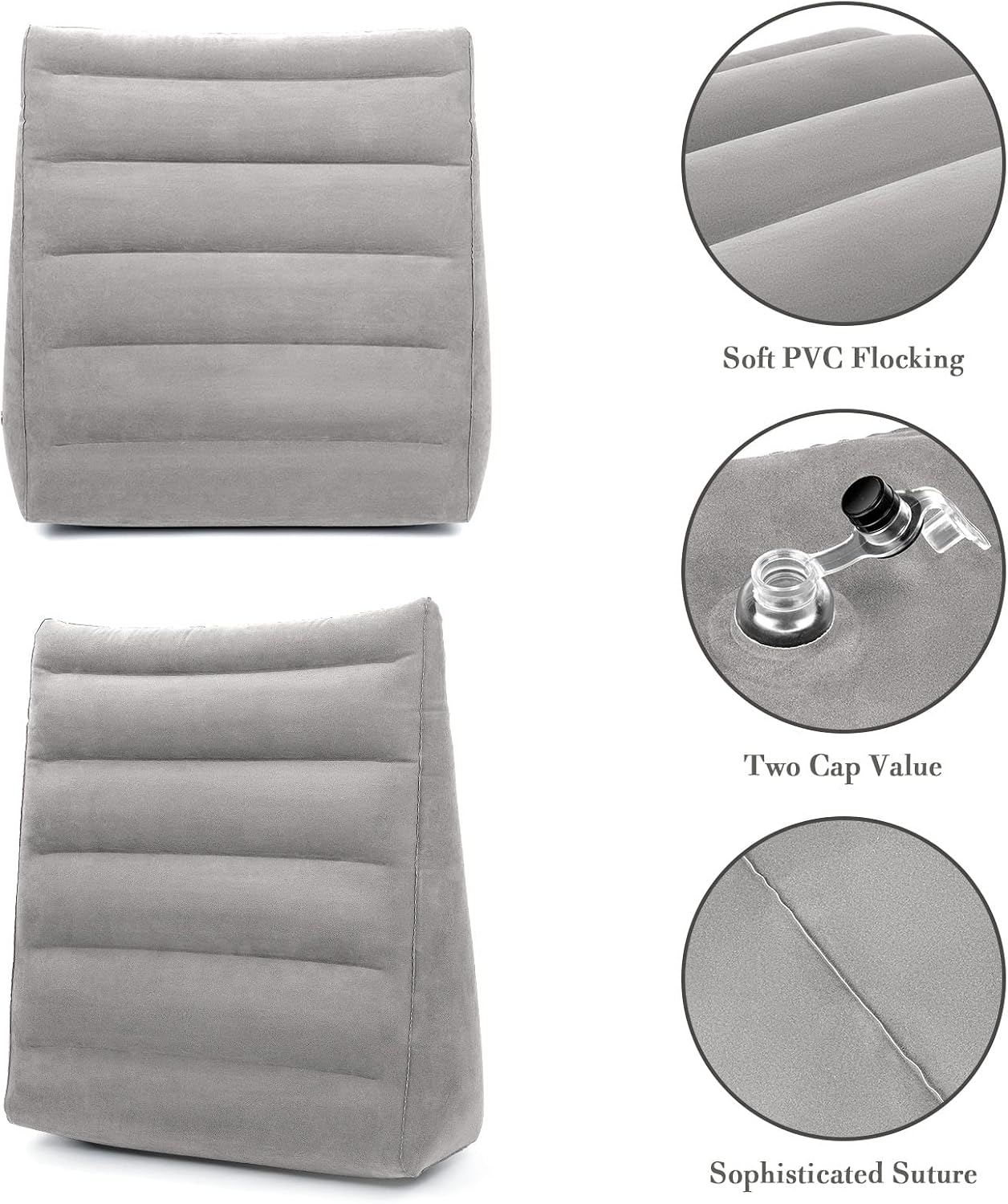 USHMA Inflatable Wedge Pillow for Sleeping, Portable Travel Wedge Pillow for Sitting in Bed, Inflatable Wedge Pillows for Travel, Blow Up…