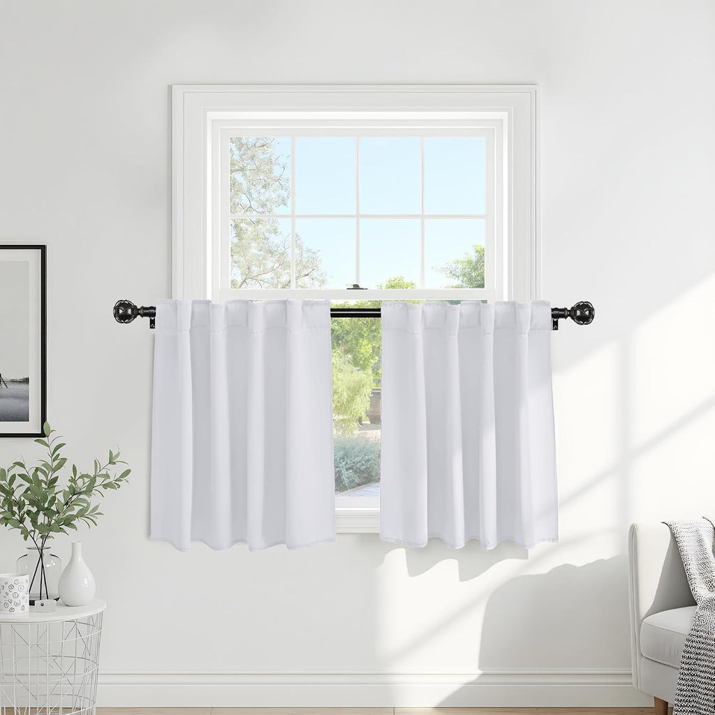 Ponydance PONY DANCE 50% Light Filtering Room Darkening Curtains for Small Winow Lower Portion Decor Energy Saving Drapes for Kitchen Bedro…