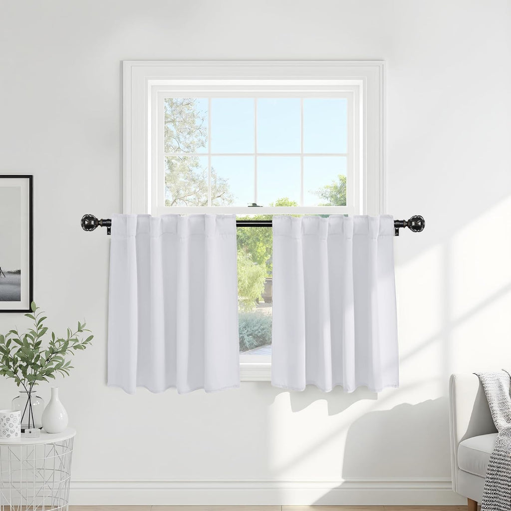 Ponydance PONY DANCE Room Darkening Curtains for Small Winow Lower Portion Decor Energy Saving Drapes for Kitchen Bedroom Bathroom Downstai…
