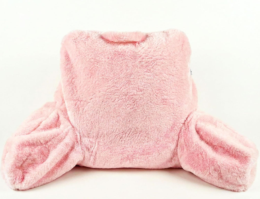 ComfortSpa Reading Pillow Replacement Cover for 19 inch Back Rest Pillow, Polyester Velour Machine Wash and Dry (Faux Fur Pink)