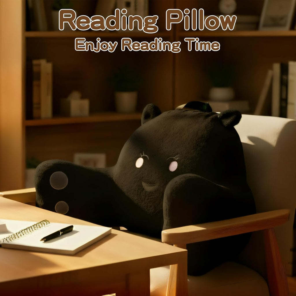Ajicong Reading Pillow for Sitting in Bed Couch Teens/Adult, Back Rest Pillow for Sitting Up in Bed with Shredded Memory Foam, Includes Arm…