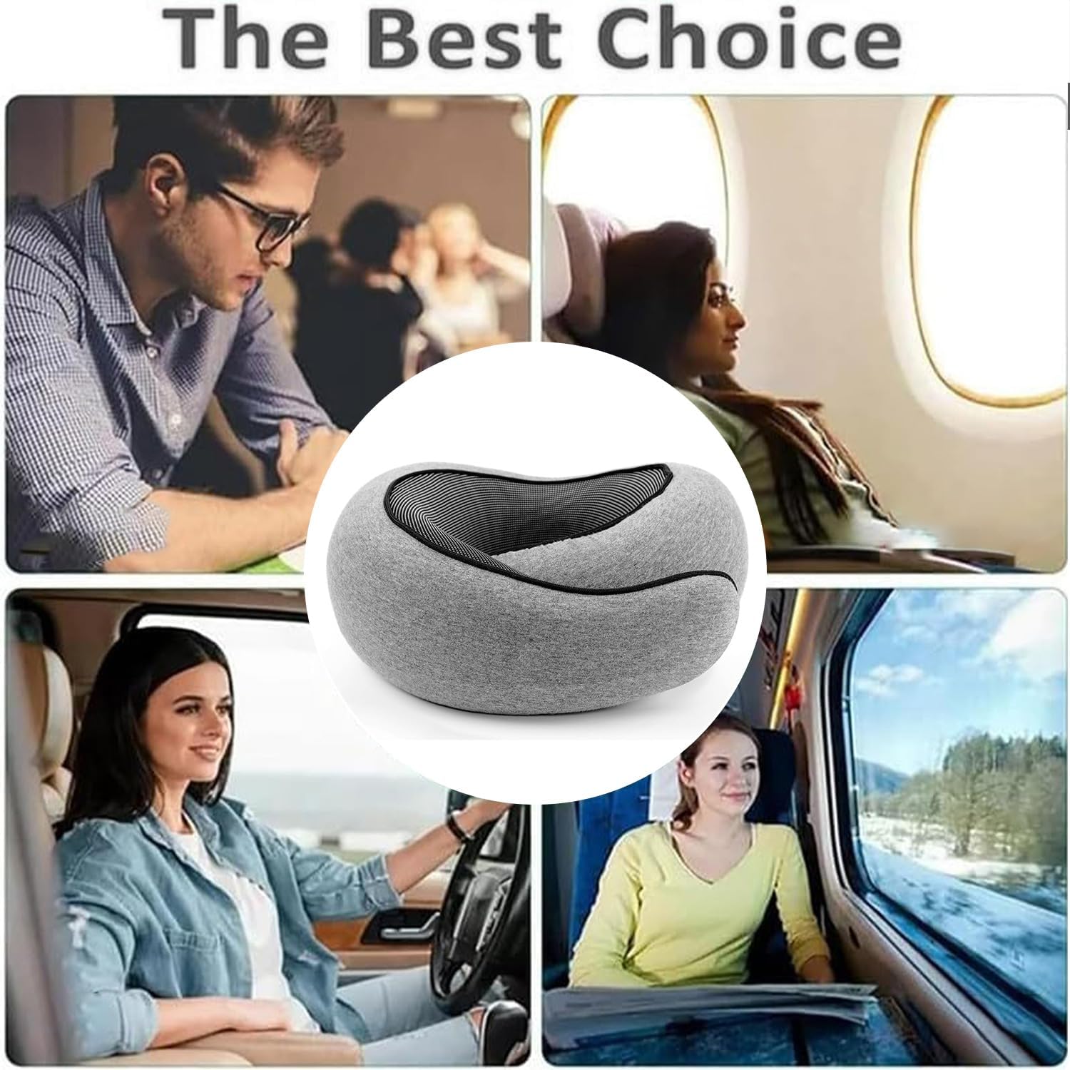 Generic Travel Neck Pillows for Airplanes 2026 Travel Pillow Neck Travel Pillow Memory Foam Airplane Pillow for Offices and Cars(Dar…