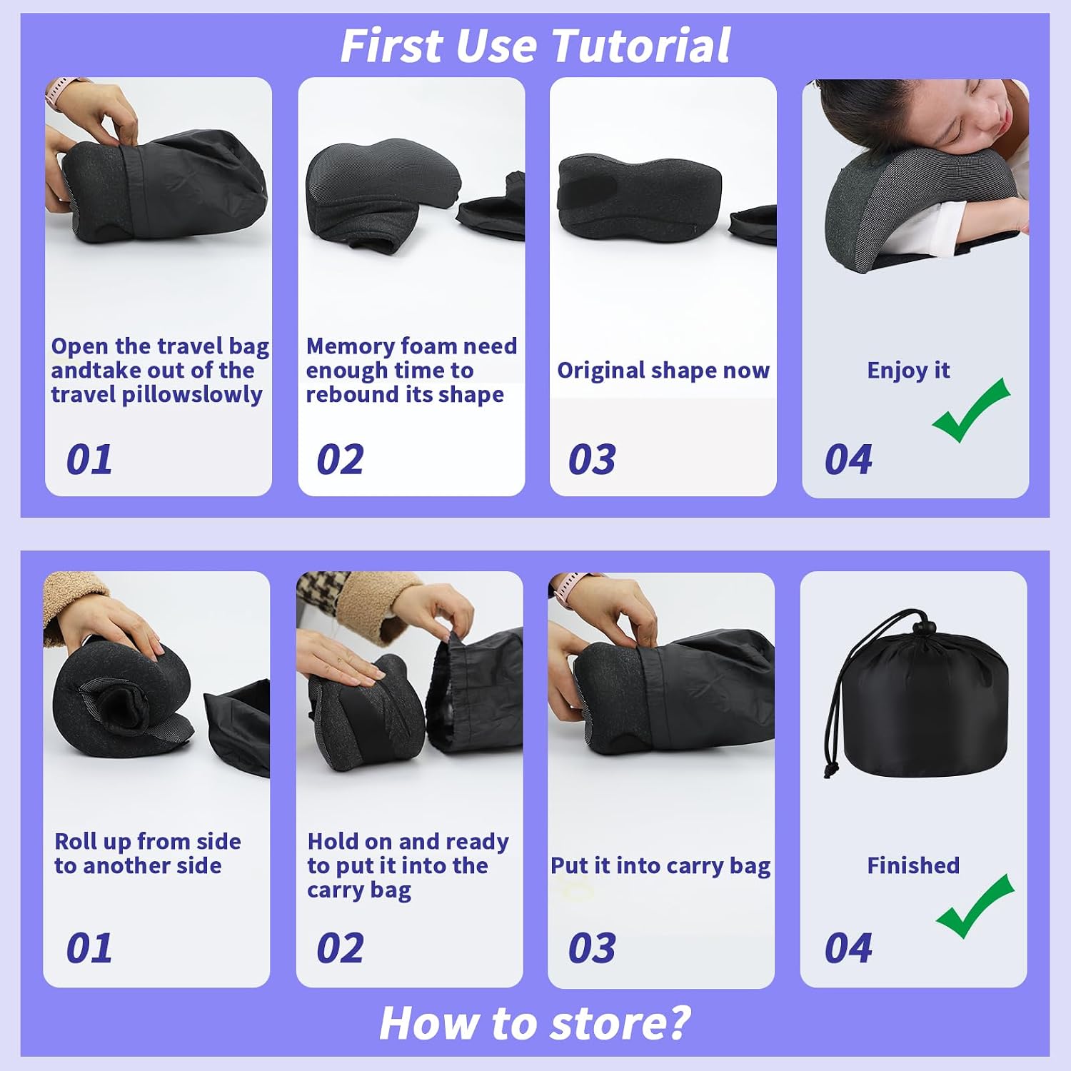 StayCoolThisSummer 3-in-1 Memory Foam Travel Neck Pillow – Adjustable, Machine Washable & Portable for Airplane, Car, Office – Converts to…
