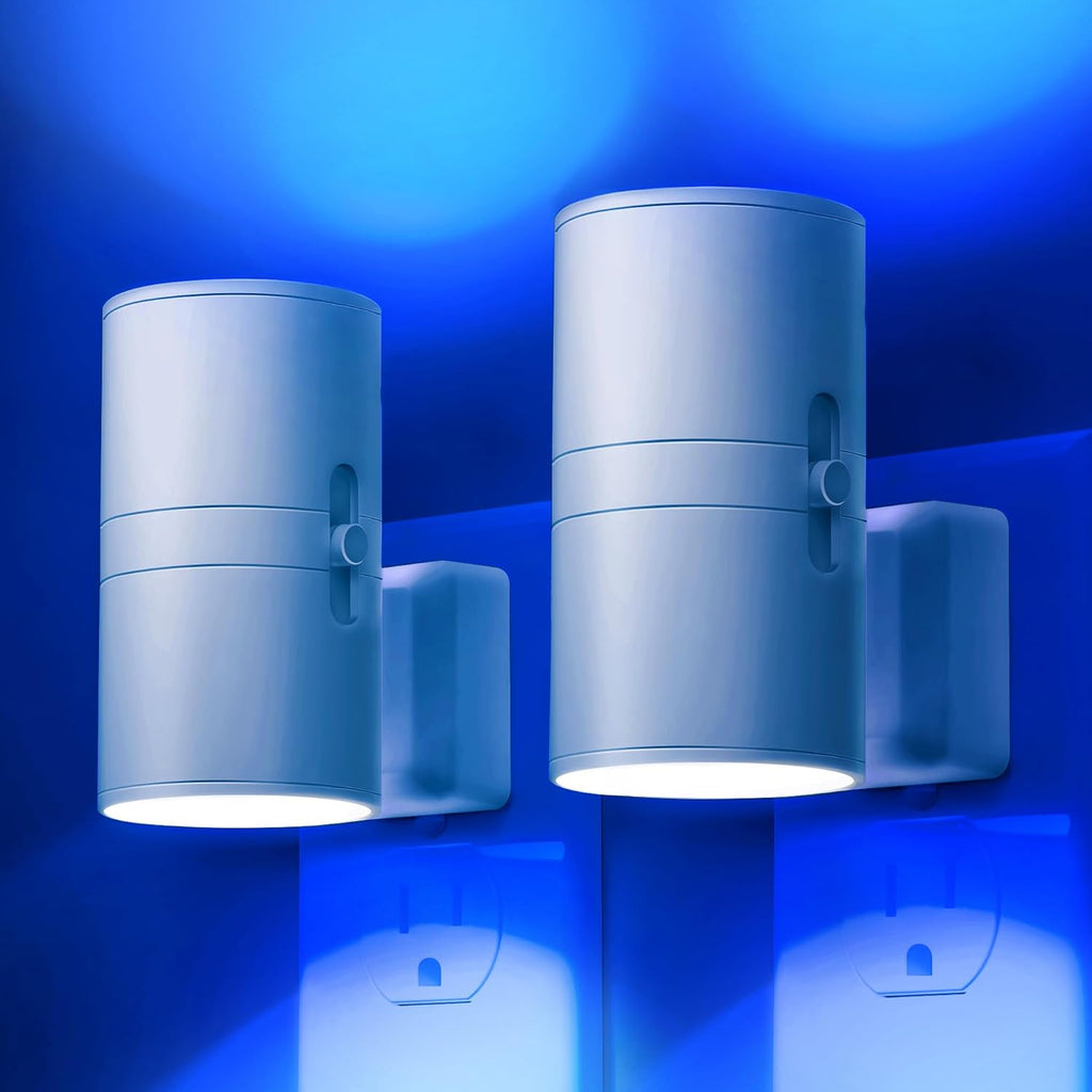 L LOHAS LED Night Light, Blue Night Lights Plug into Wall, Light Sensor, Dimmable Night Light, Calm Blue Nightlights for Home Decor…