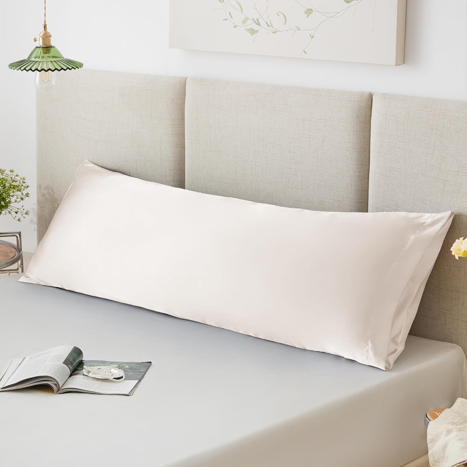 Lovescabin Love's cabin Satin Body Pillowcase 20x54, Cooling Pillow Cover for Hair and Skin, Silky Smooth with Envelope Closure, Similar to…