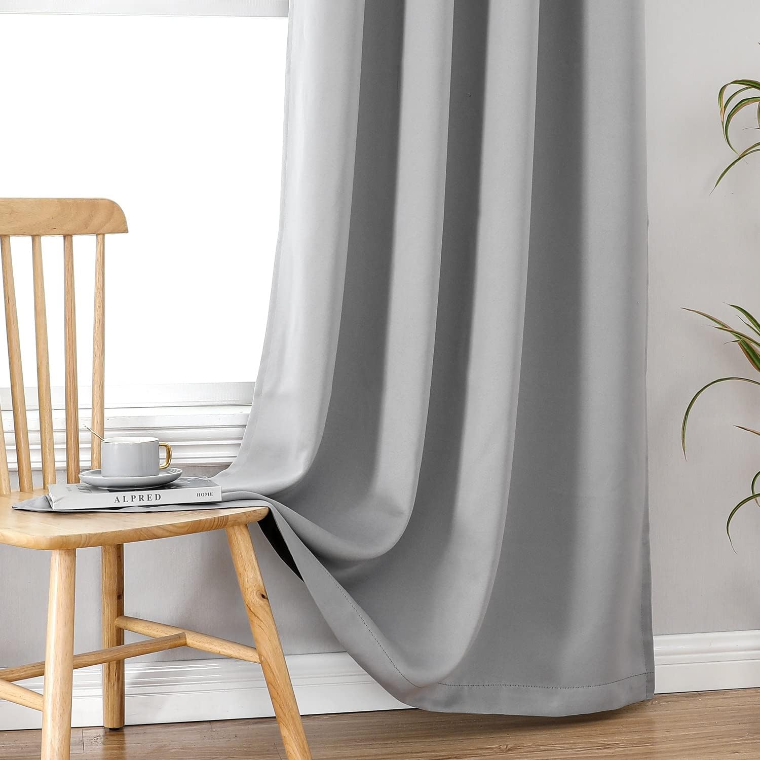 ChrisDowa 100% Blackout Curtains 84 inch Long for Bedroom with Black Liner, 2 Thick Layers Total Blackout Thermal Insulated Grommet Window…