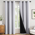Miulee 100% Blackout Curtains for Bedroom 72 Inch Long, 2 Thick Layers Thermal Insulated Black Out Window Curtains with Black Liner, Noise…