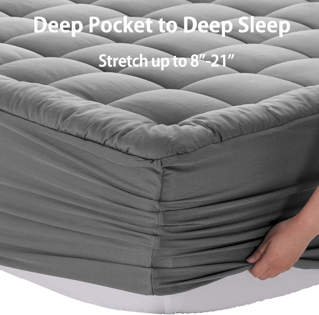 EASELAND Twin Size Mattress Pad Pillow Top Mattress Cover Quilted Fitted Mattress Protector Single 8-21" Deep Pocket Cooling Mattress…
